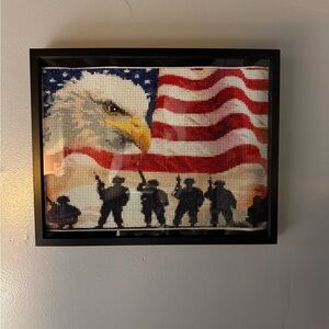 Patriotic Eagle and Flag Wall Art
